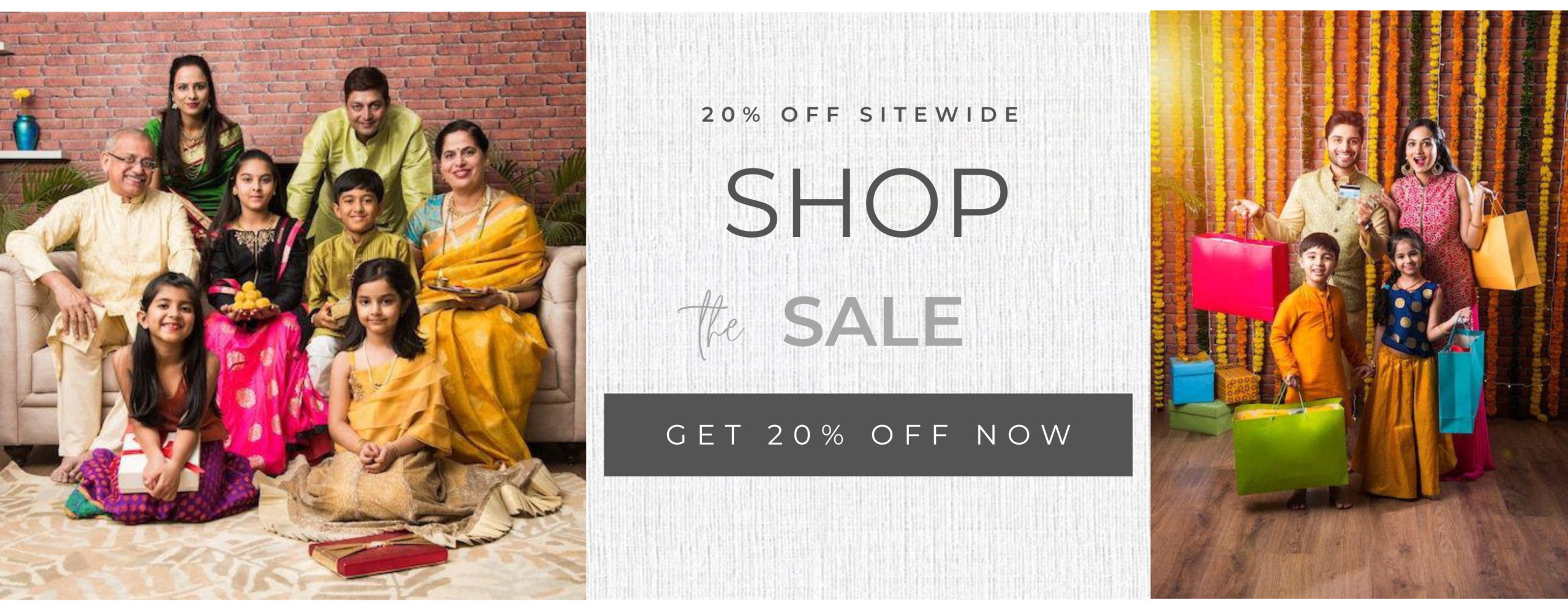 20% Off Sale Website Banner Ecommerce White Linen (900 x 350 px) (900 x 350 mm) (1)