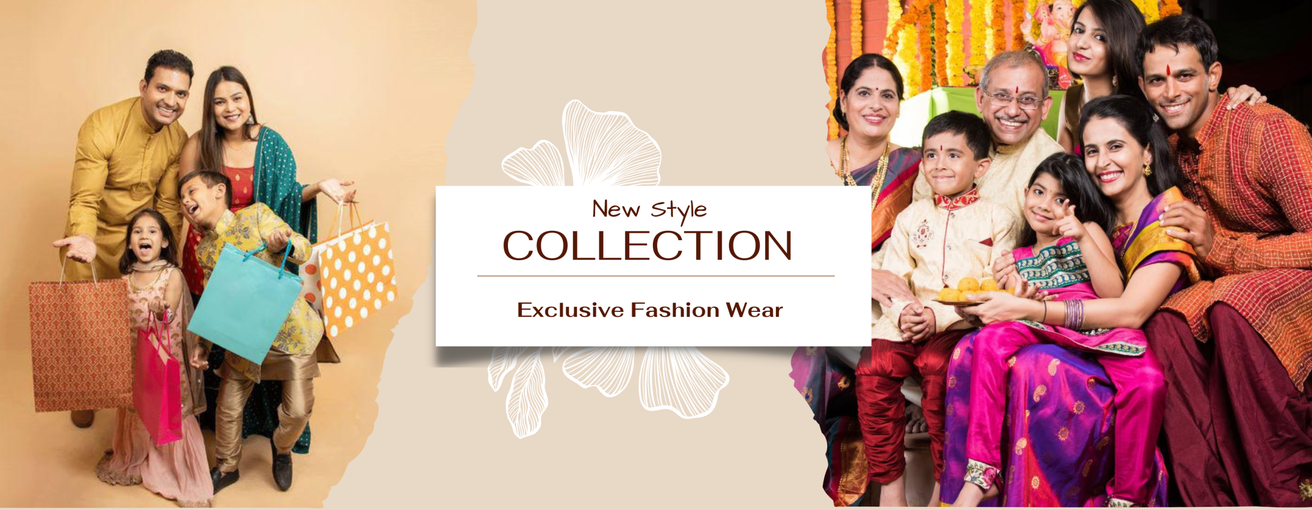Beige Aesthetic Exclusive Fashion Wear Collection Clothing Banner (900 x 350 mm) (3)